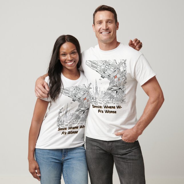 Futuristiska Space Station Dock T Shirt (Unisex)