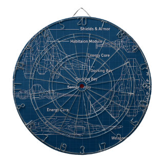 "Futuristiska Spacecraft Blueprint Art" Darttavla