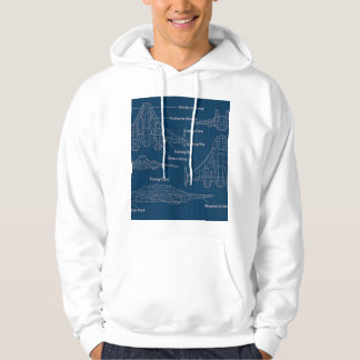 "Futuristiska Spacecraft Blueprint Art" Hoodie
