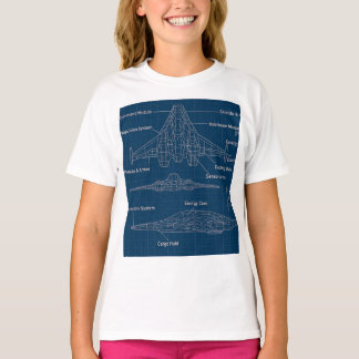 "Futuristiska Spacecraft Blueprint Art" T Shirt