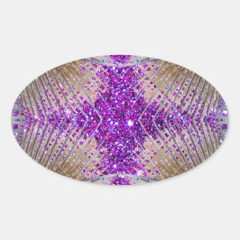 Futuristiska Sparkly Roligt Stickers Ovalt Klistermärke