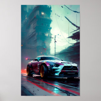 Futuristiska sportärr poster