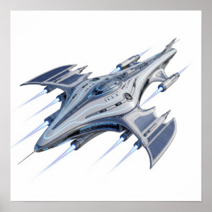 Futuristiska Starship Poster