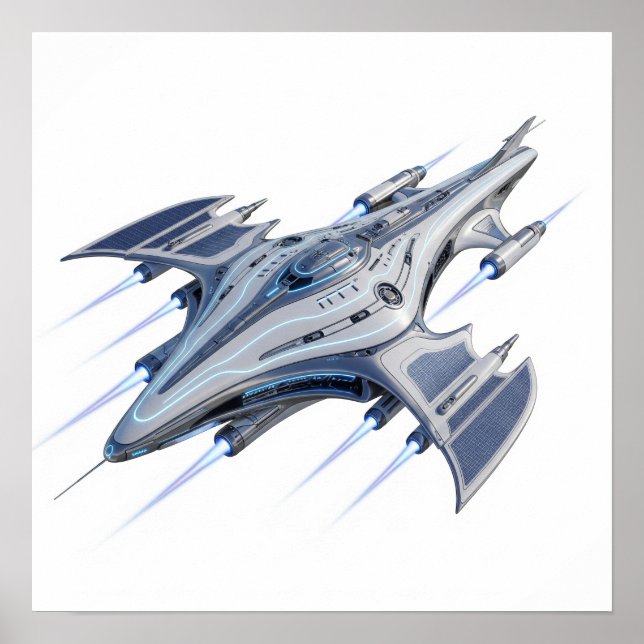 Futuristiska Starship Poster (Framsidan)