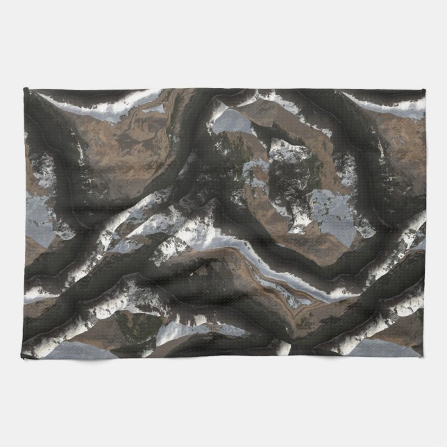 Futuristiska Stone Mönster 2 Kitchen Towel Kökshandduk (Horisontell)