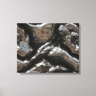 Futuristiska Stone Mönster 2 Wrapped Canvas