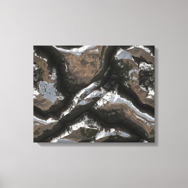 Futuristiska Stone Mönster 2 Wrapped Canvas (Framsida)