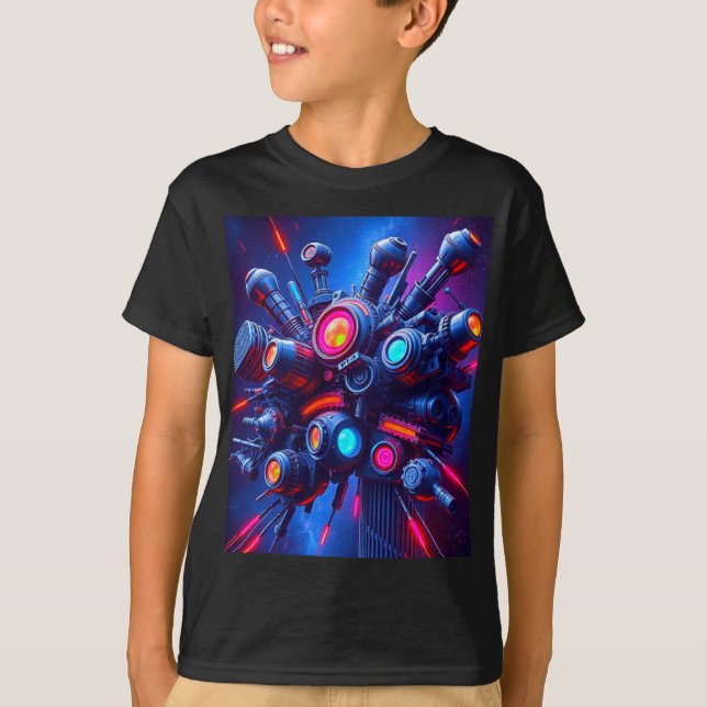 Futuristiska Tech Orb Boys T-Shirt (Framsida)