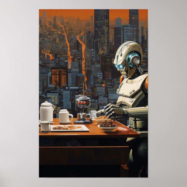 Futuristiska Terracotta Warrior Poster (Framsidan)