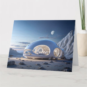 FUTURISTISKA TINY POD HOUSE BIRTHDAY HÄLSNING TACK KORT