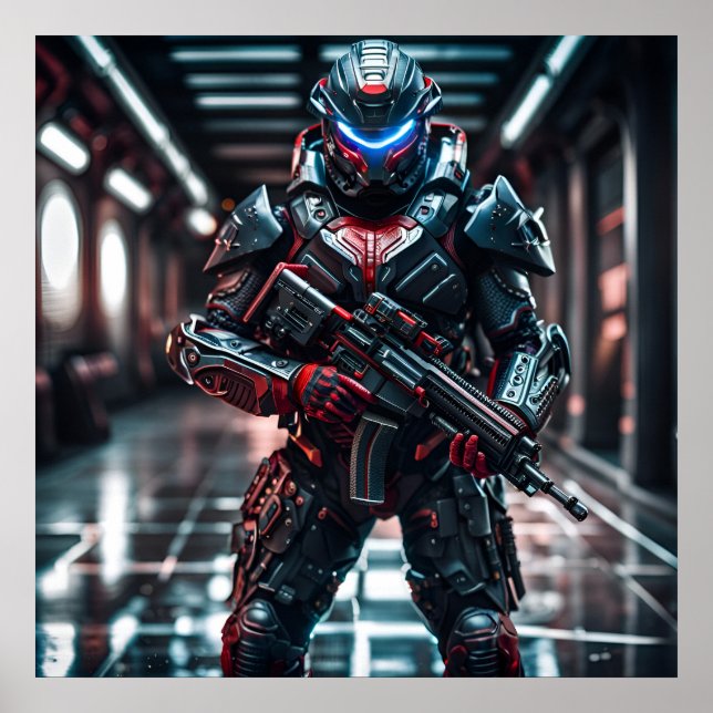 Futuristiska Trooper Poster (Framsidan)