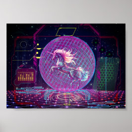 Futuristiska Unicorn Poster