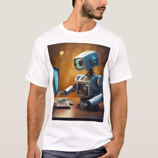 Futuristiska Vibrationer •  Robotdesign •  Tekniki T Shirt (Framsida)