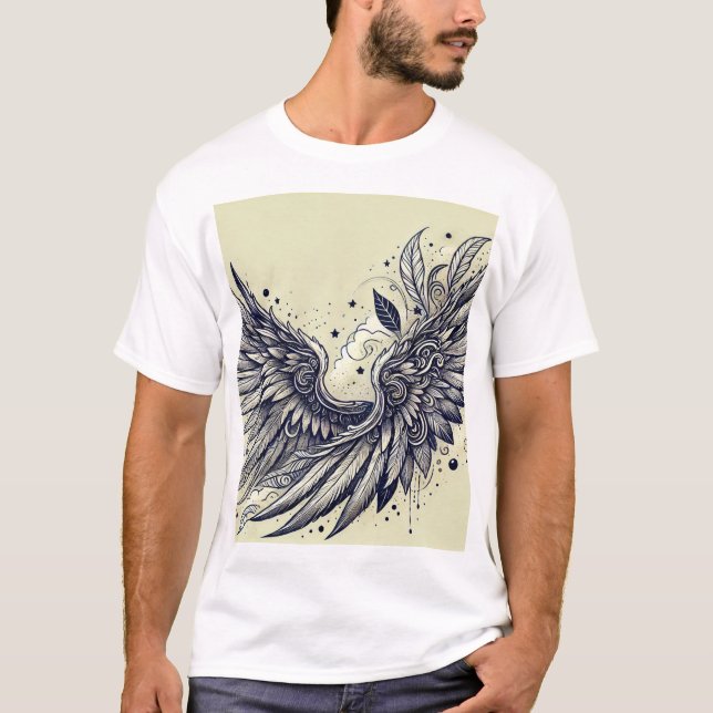 Futuristiska Vinge Tatto Tee (Framsida)