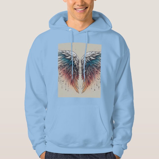 Futuristiska Vinge Tattoo Hoodie (Framsida)