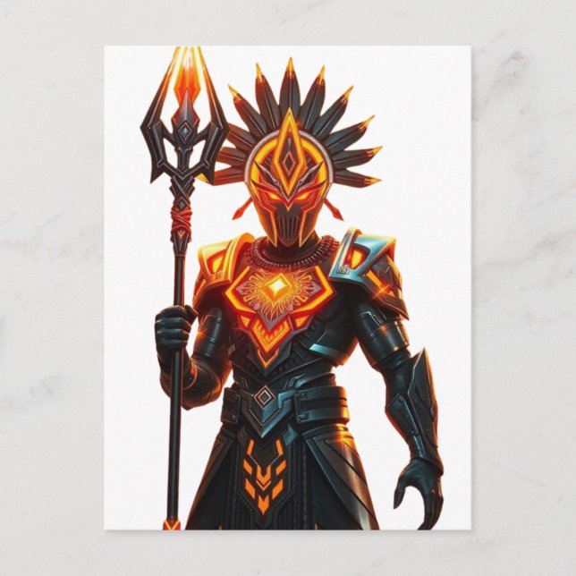 Futuristiska Warrior-vykort Vykort (Framsida)