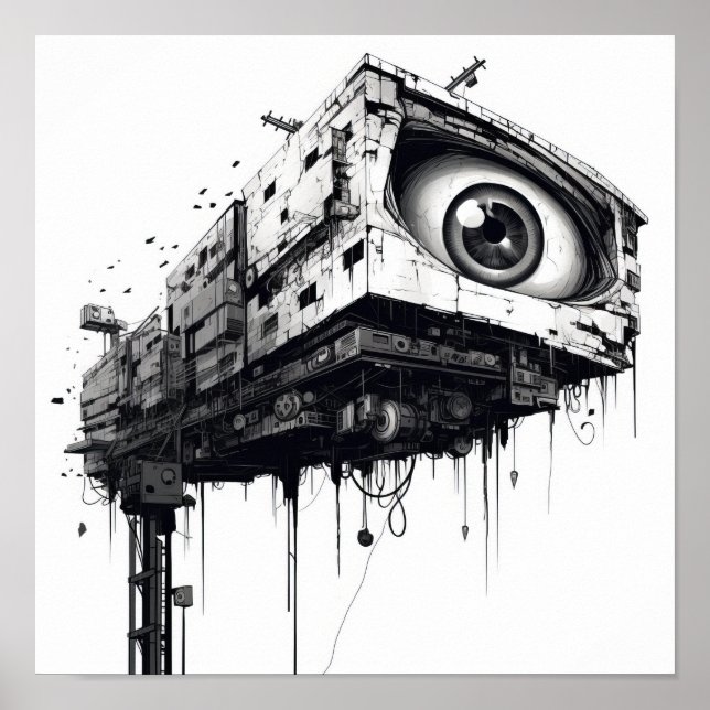 Futuristiska Watchful Öga: Övervakningskamera för  Poster (Framsidan)