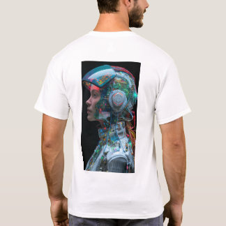 Futuristiska Woman Cyborg Body Technology Graphic T Shirt