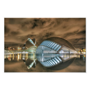 Futuristiskabyggnader i Valencia, Spanien Fototryck