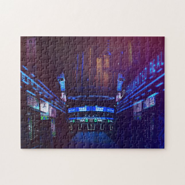 FuturistiskaCyberpunkstaden fördärvar på Pussel (Horisontell)