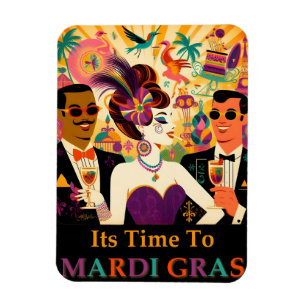 Futuristiskan Mardi Gras Cocktail Party Magnet