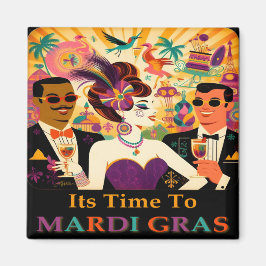 Futuristiskan Mardi Gras Cocktail Party Magnet