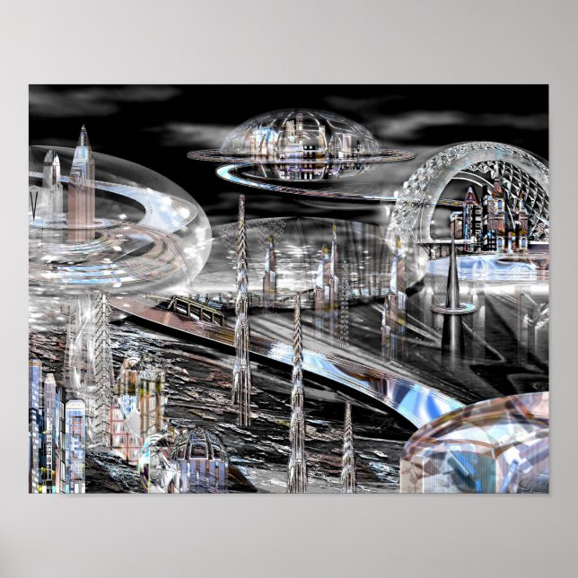 Futuristiskan Metempirics City Print Poster (Framsidan)