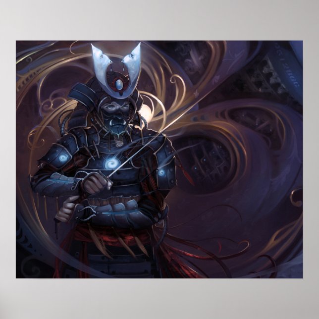 FUTURISTISKAN Samurai DJ Poster (Framsidan)