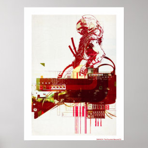 FUTURISTISKAN Samurai DJ Poster