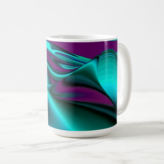 Futuristiskans Abstrakt 3D Metallisk regnbågsgrafi Kaffemugg (Framsida höger)