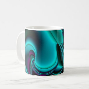 Futuristiskans Abstrakt 3D Metallisk regnbågsgrafi Kaffemugg