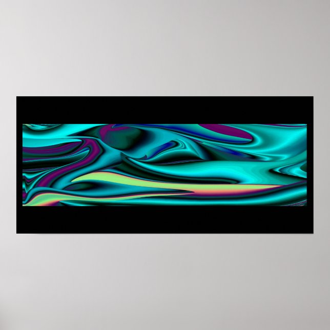Futuristiskans Abstrakt 3D Metallisk regnbågsgrafi Poster (Framsidan)