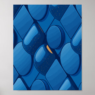 Futuristiskans blå geometriska utformning poster