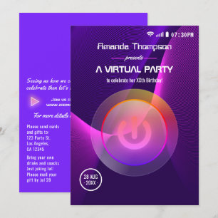 Futuristiskans geometriska Virtuella Födelsedagsfe Inbjudningar