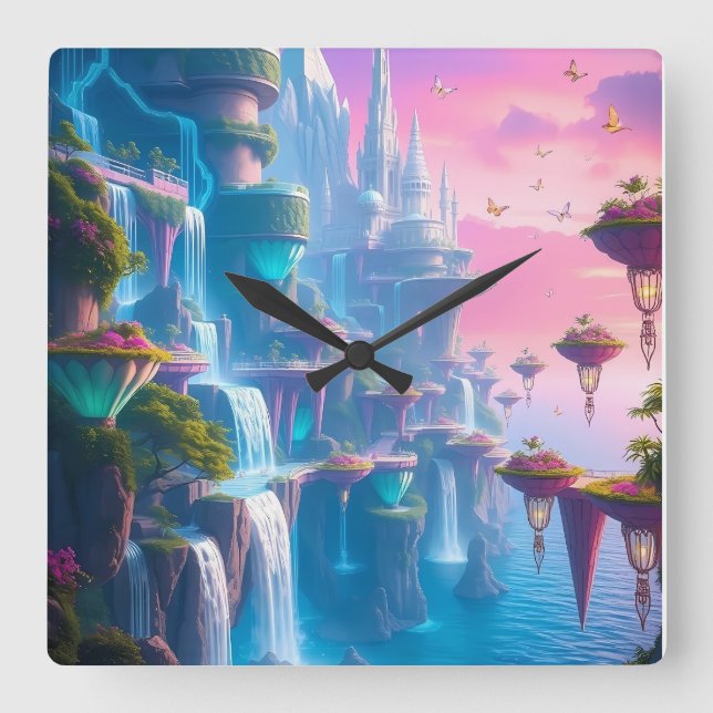 Futuristiskans planetklocka fyrkantig klocka (Framsida)
