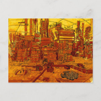 Futuristiskans stadslandskap vykort