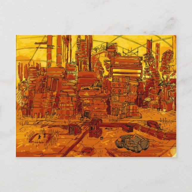 Futuristiskans stadslandskap vykort (Framsida)