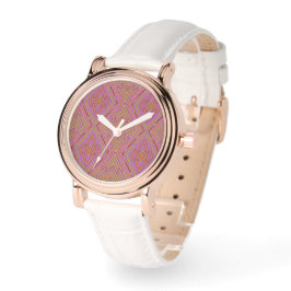 Futuristiskt Abstrakt Rosa Lila Mönster Armbandsur