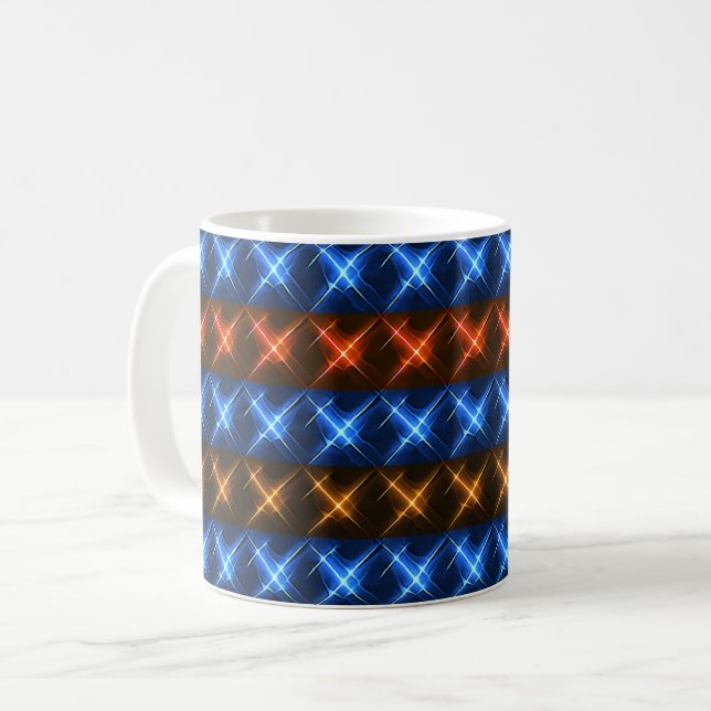 Futuristiskt lysande stjärnmönster kaffemugg (Framsida vänster)