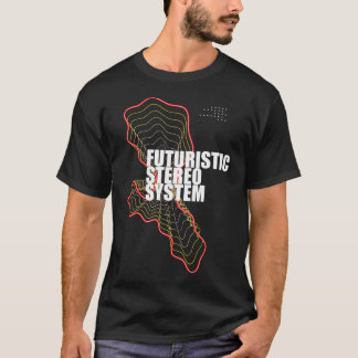 Futuristiskt stereosystem, Techno-design. Djs pres T Shirt