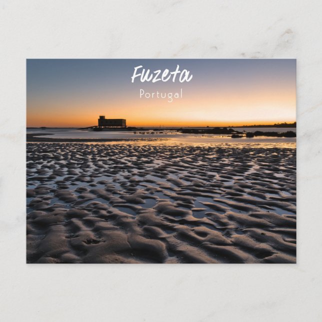 Fuzeta Beach Varm solnedgång Vykort (Framsida)