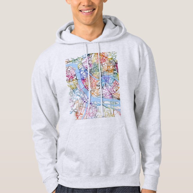 Fuzhou Kina Stadskarta Hoodie (Framsida)