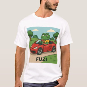 FUZI - Roadtrip Kung   Coola Frog i en konvertibel T Shirt