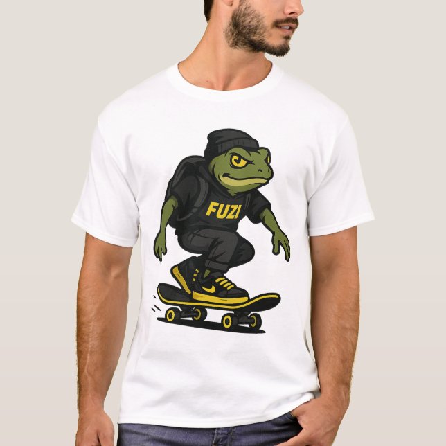 FUZI - Urban Skater Frog Streetwear T-Shirt (Framsida)