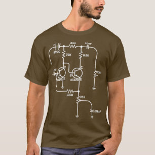 Fuzz Pedal Schematic Circuit Handwired Musician Gi T Shirt