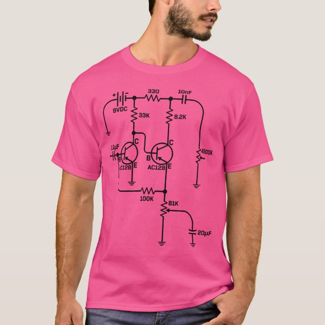 Fuzz Pedal Schematic Diagram Germanium PNP Circuit T Shirt (Framsida)