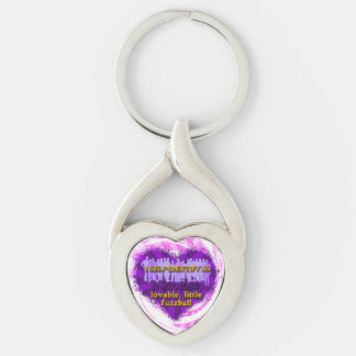 fuzzball twisted heart silverfärgad nyckelring