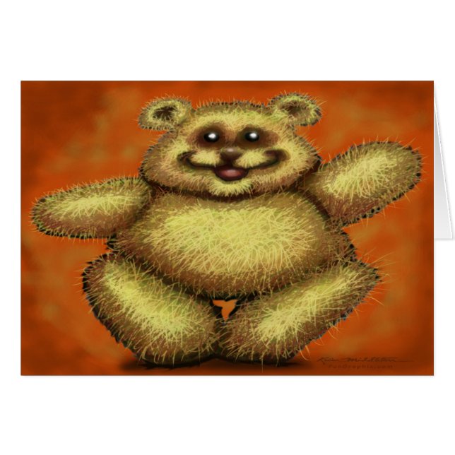 Fuzzy Bear Hälsningskort (Framsidan Horizontal)