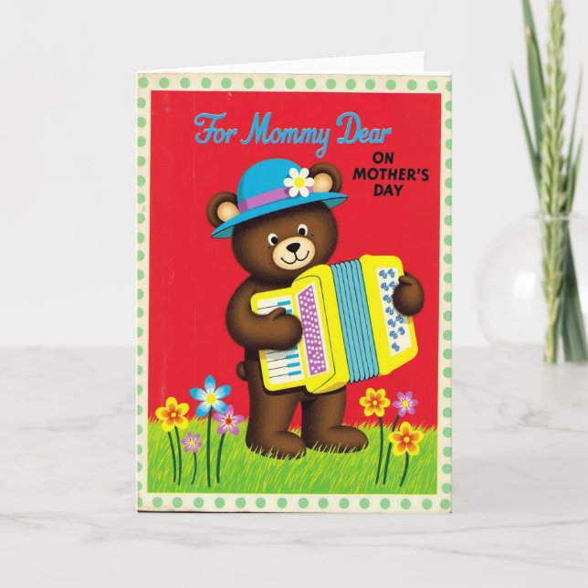Fuzzy Bear Mors Dag Musik Kort (Framsida)