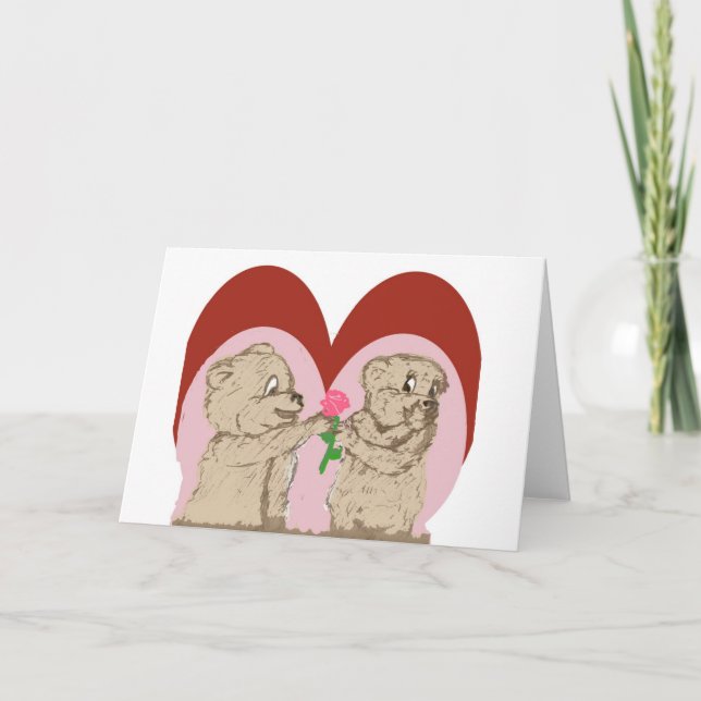 Fuzzy Bears Valentine Card Helgkort (Framsida)